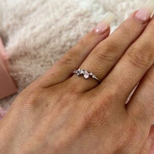 Blush & Bar Boutique Women’s Ring 925 Silver Pink Crystals 6